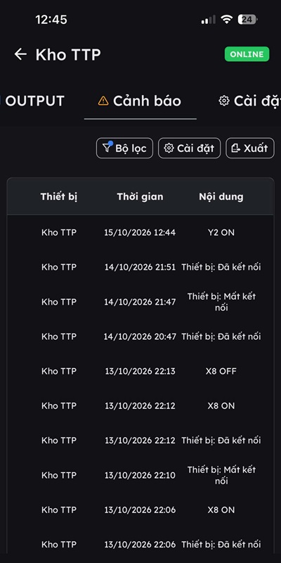 Lịch sử cảnh báo